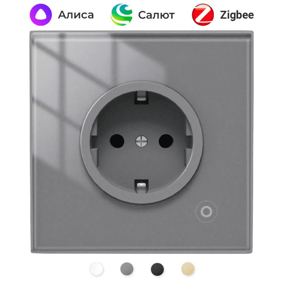 Розетка Moes Zigbee Smart Wall Socket серый модели ZK-EU