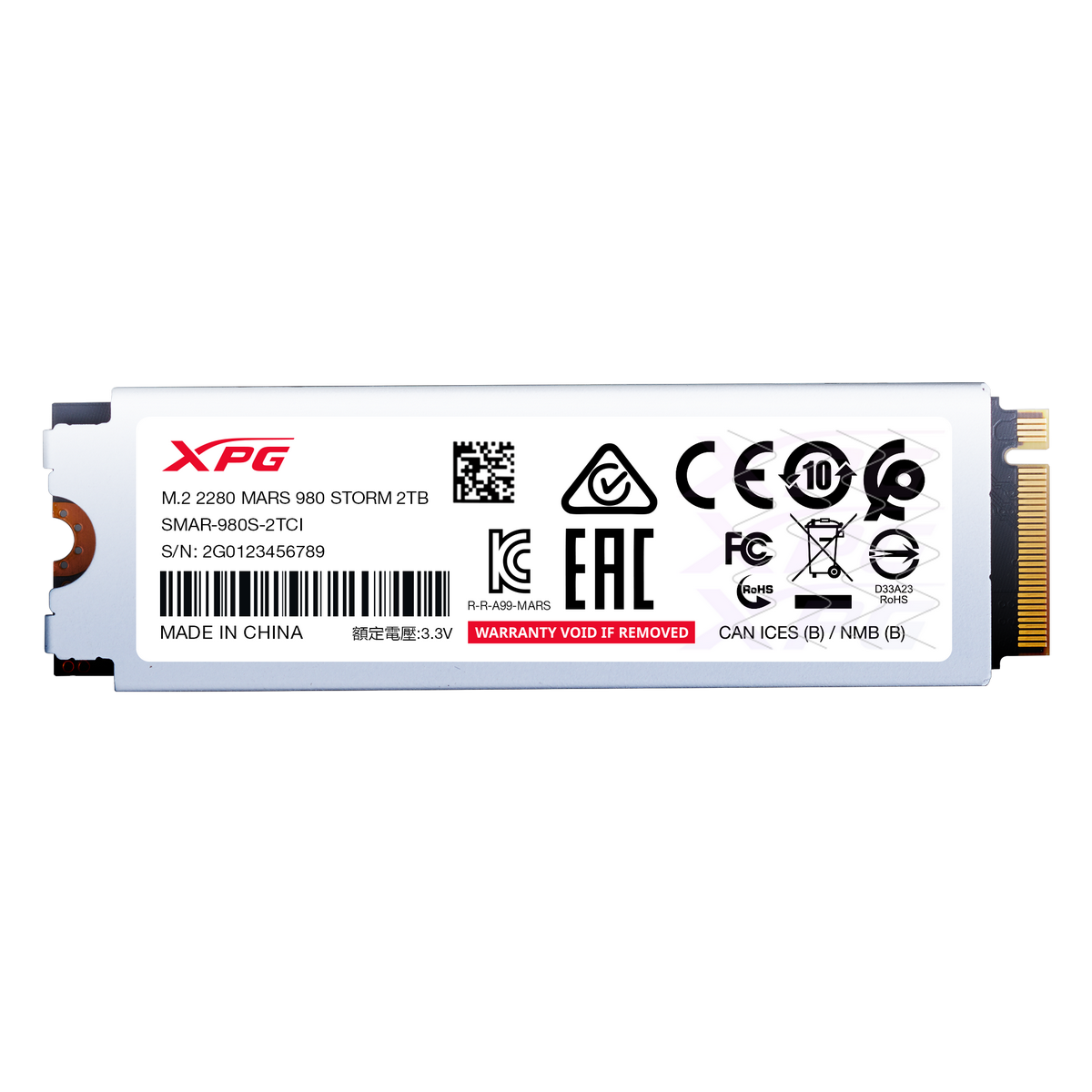 Накопитель SSD A-Data PCIe 5.0 x4 2TB SMAR-980S-2TCI Mars 980 Storm M.2 2280