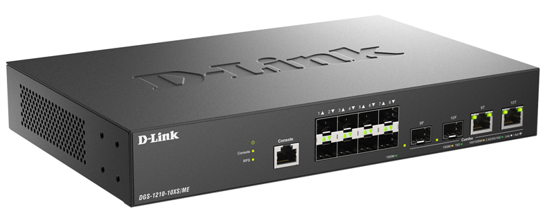 коммутатор D-Link Управляемый L2 коммутатор, 8x1000Base-X SFP, 2xCombo 10GBase-T/SFP+, защита от ста