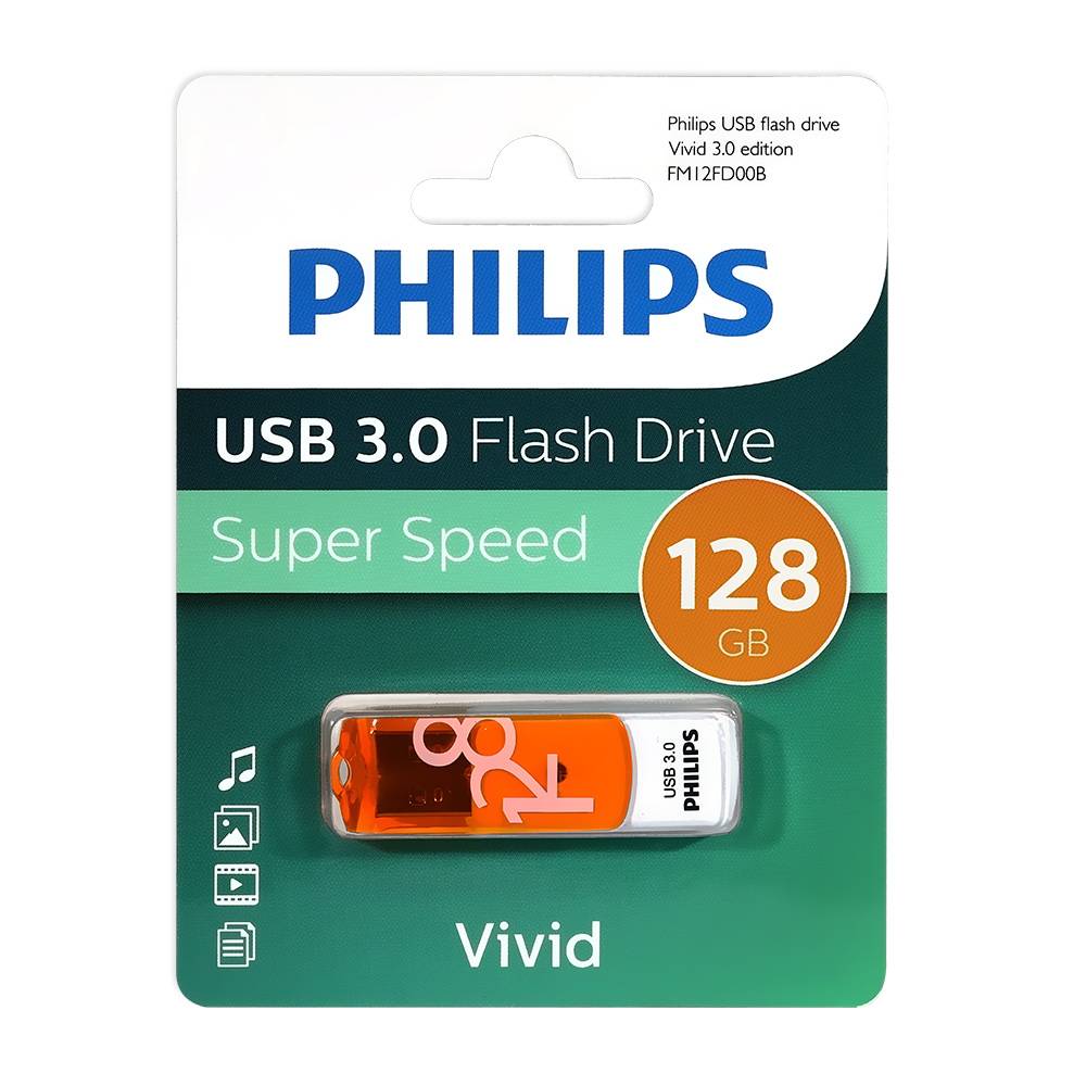 Флеш накопитель 128GB PHILIPS VIVID3.0 128GB, USB 3.0