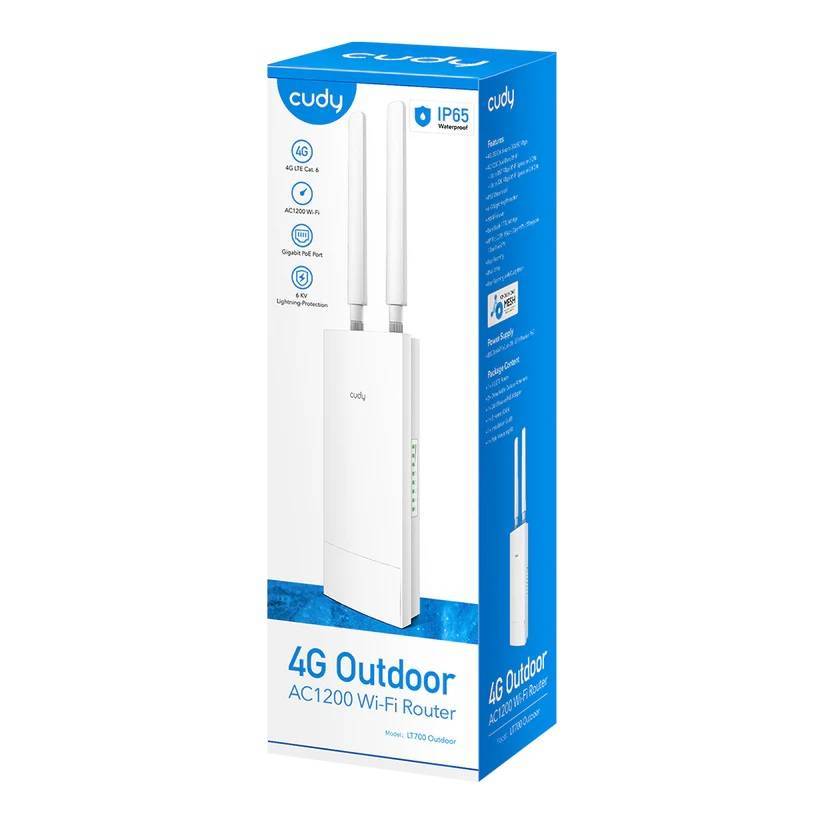 Роутер беспроводной Cudy LT700 OUTDOOR AC1200 10/100/1000BASE-TX/4G cat.6 белый