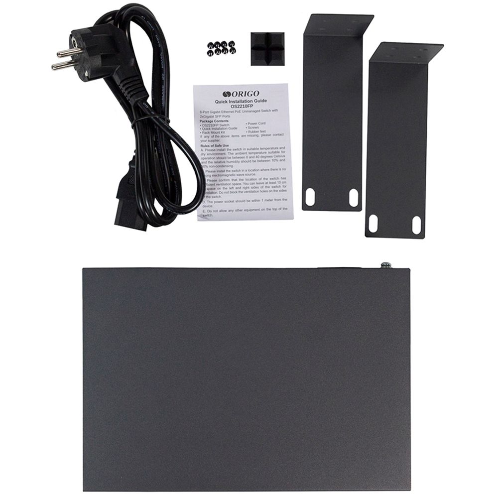 Коммутатор Origo OS2210FP/120W OS2210FP/120W/A1A (L2) 8x1Гбит/с 2SFP 8PoE+ 120W неуправляемый