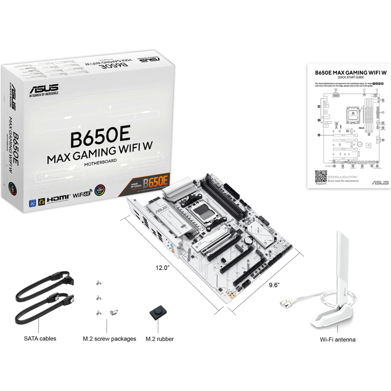 Материнская плата Asus B650E MAX GAMING WIFI W Socket AM5 AMD B650 4xDDR5 ATX AC`97 8ch(7.1) 2.5Gg R