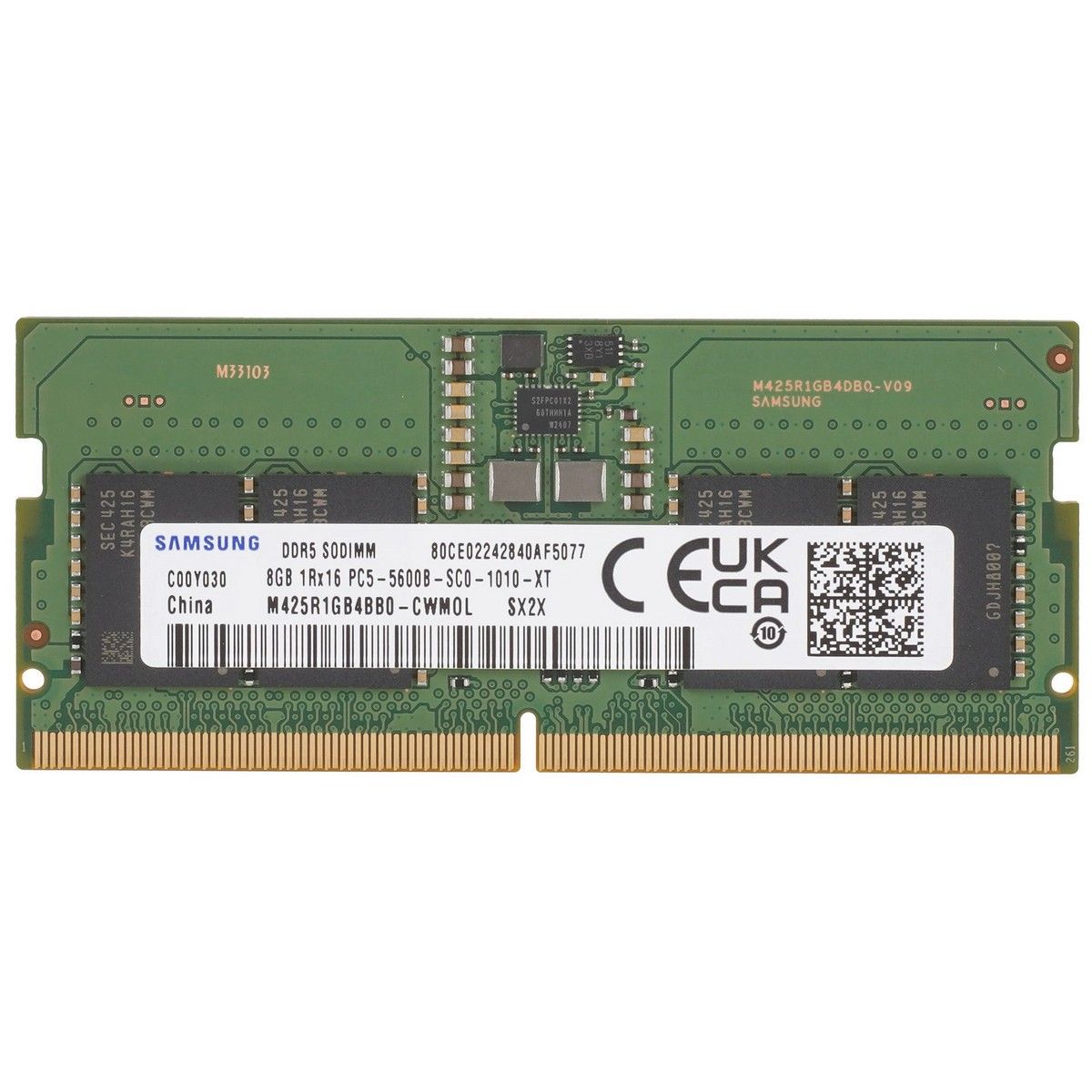 Модуль памяти Samsung 8GB Samsung DDR5 5600 SODIMM EOL Laptop Non-ECC, CL46, 1.1V, 1Rx16, Bulk