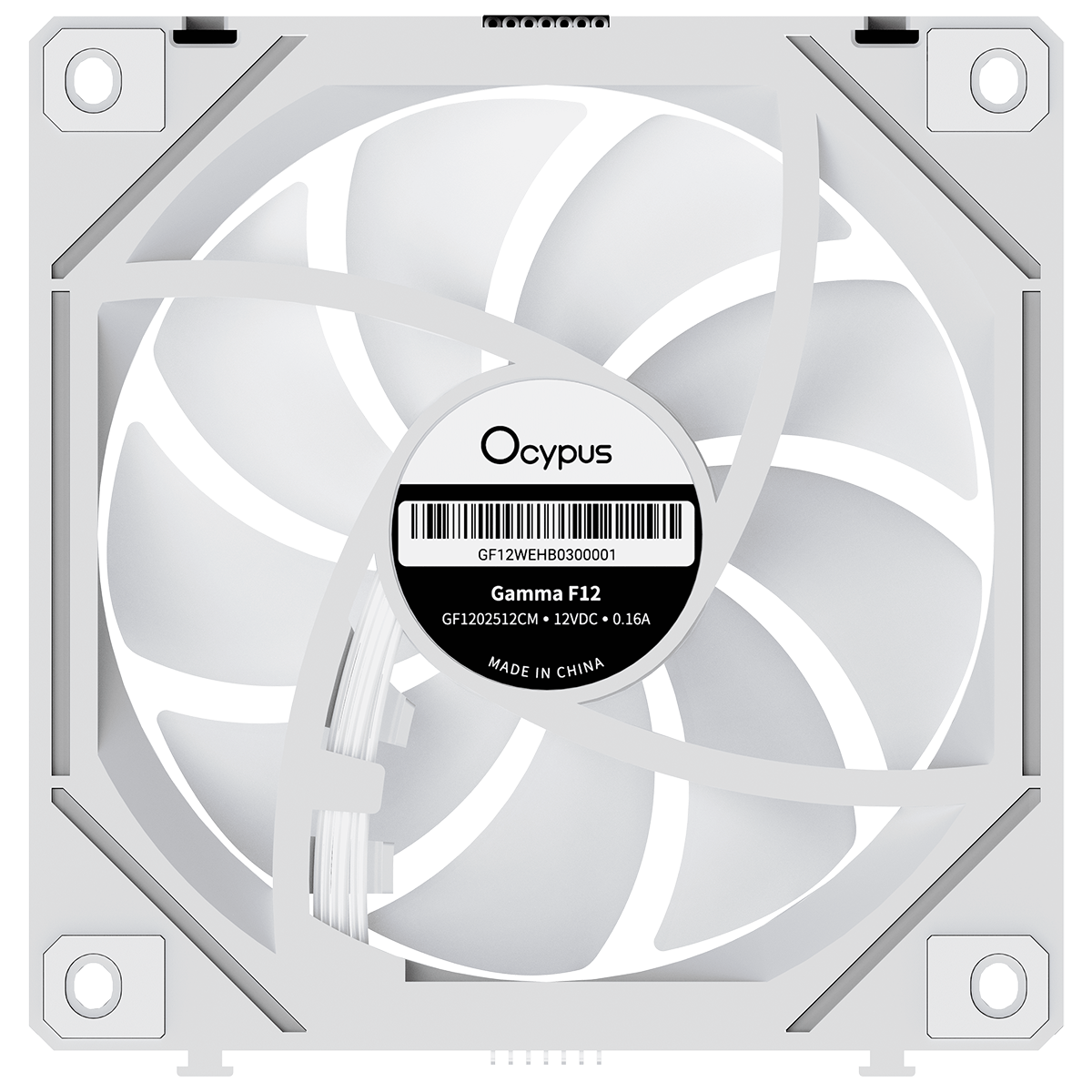 Вентилятор для корпуса Ocypus Gamma F12 UNI WH ARGB REVERSE BLADE 3 IN 1, 3x120x120x25mm, 4-PIN PWM,