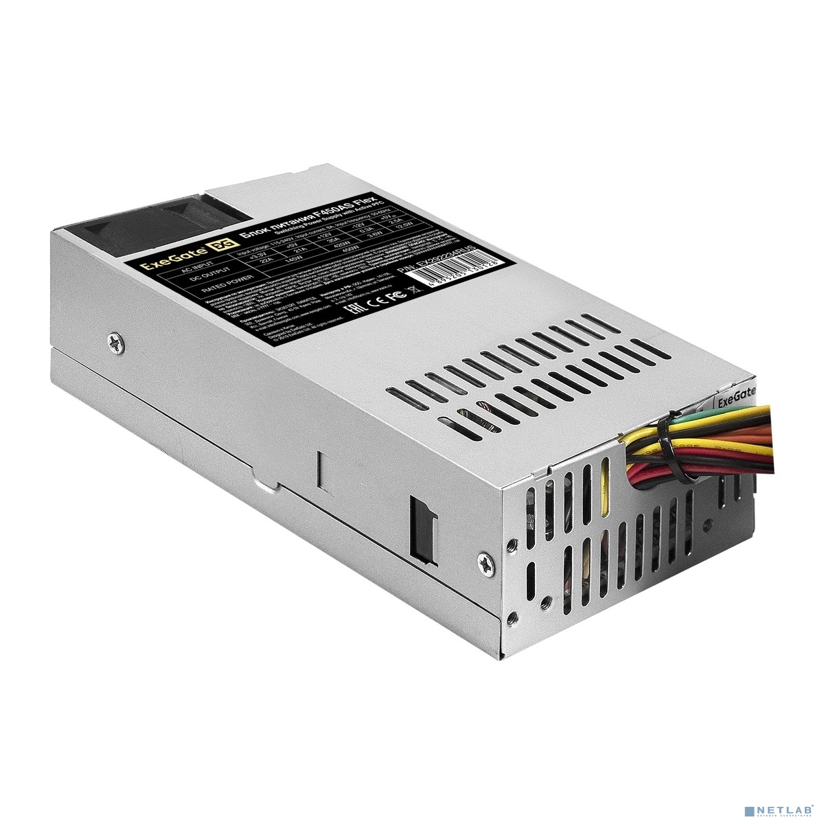 Exegate EX292234RUS Блок питания 450W ExeGate F450AS (Flex ATX, for ITX case, APFC, КПД 80% (80 PLUS