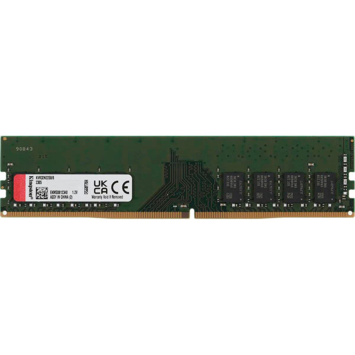 Память DDR4 8Gb 3200MHz Kingston KVR32N22S8/8 VALUERAM RTL PC4-25600 CL22 DIMM 288-pin 1.2В single r