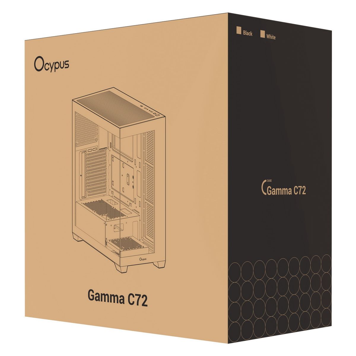 Корпус для ПК Case Ocypus Gamma C72 WH ATX / win / white / no PSU / Tempered Glass
