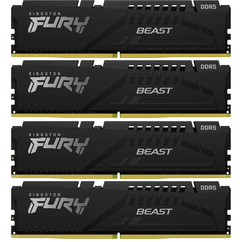 Память DDR5 4x16GB 6000MHz Kingston KF560C40BBK4-64 Fury Beast Black RTL Gaming PC5-48000 CL40 DIMM 