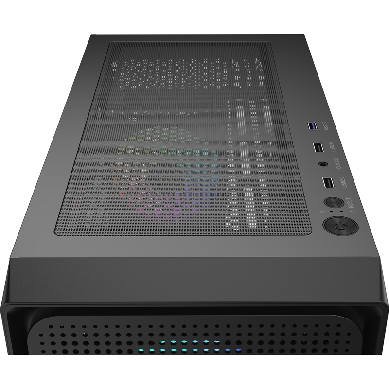 Корпус Ocypus Gamma C50 BK ARGB, Mini-Tower, TG, 4x120mm ARGB, 1xUSB-A 3.0 + 2xUSB 2.0, mATX, mITX B