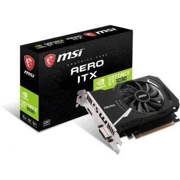 Видеокарта MSI PCI-E GT 1030 AERO ITX 2GD4 OC NVIDIA GeForce GT 1030 2048Mb 64 DDR4 1189/2100 HDMIx1