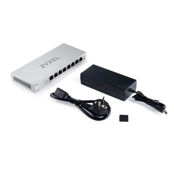 Коммутатор Web Smart L2 коммутатор Zyxel GS1200-8HPv3, 8xGE (4xPoE+), бюджет PoE 68 Вт, настольный, 