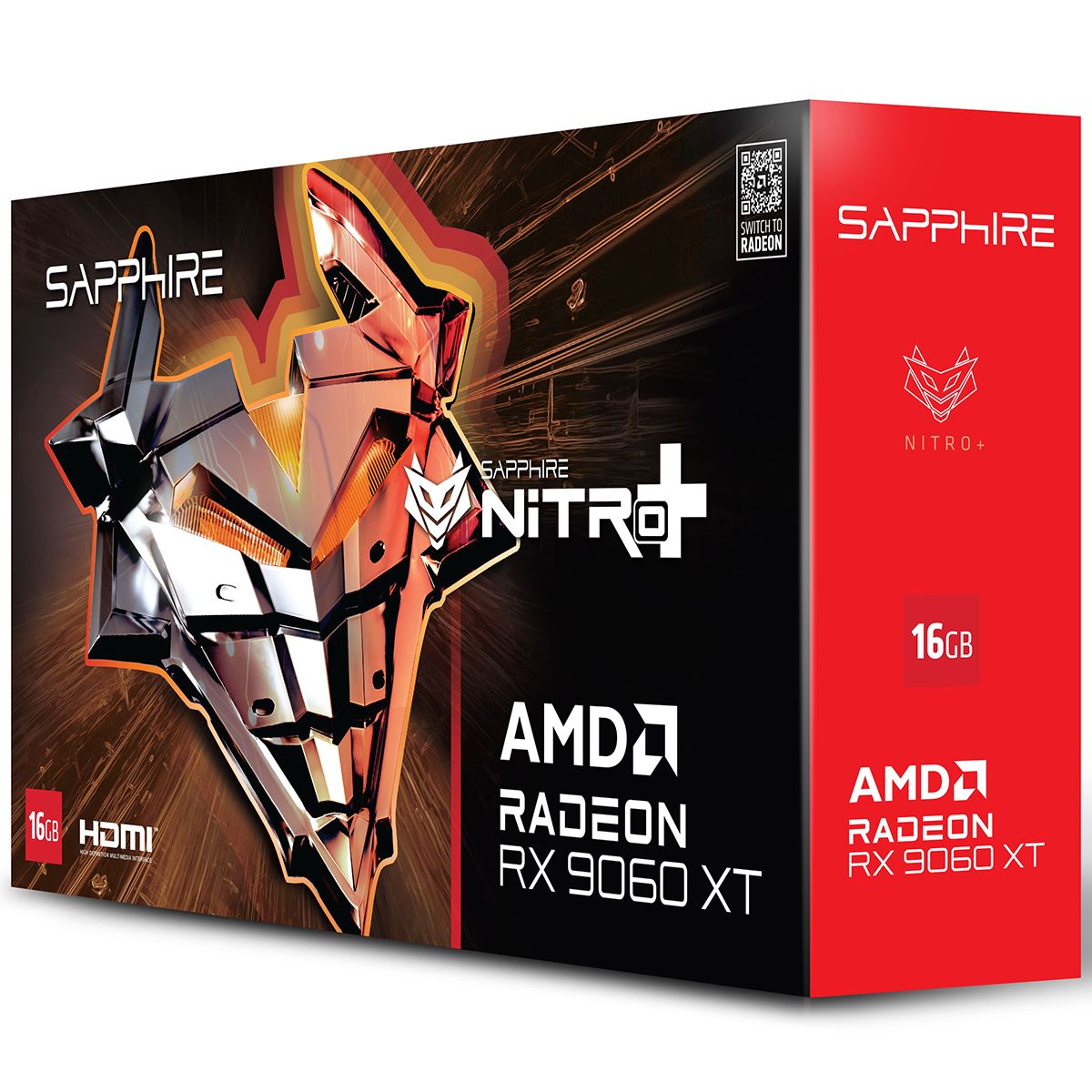 Видеокарта Sapphire PCI-E 5.0 11350-01-20G NITRO+AMD RADEON RX 9060 XT GAMING OC 16GB DUAL AMD Radeo