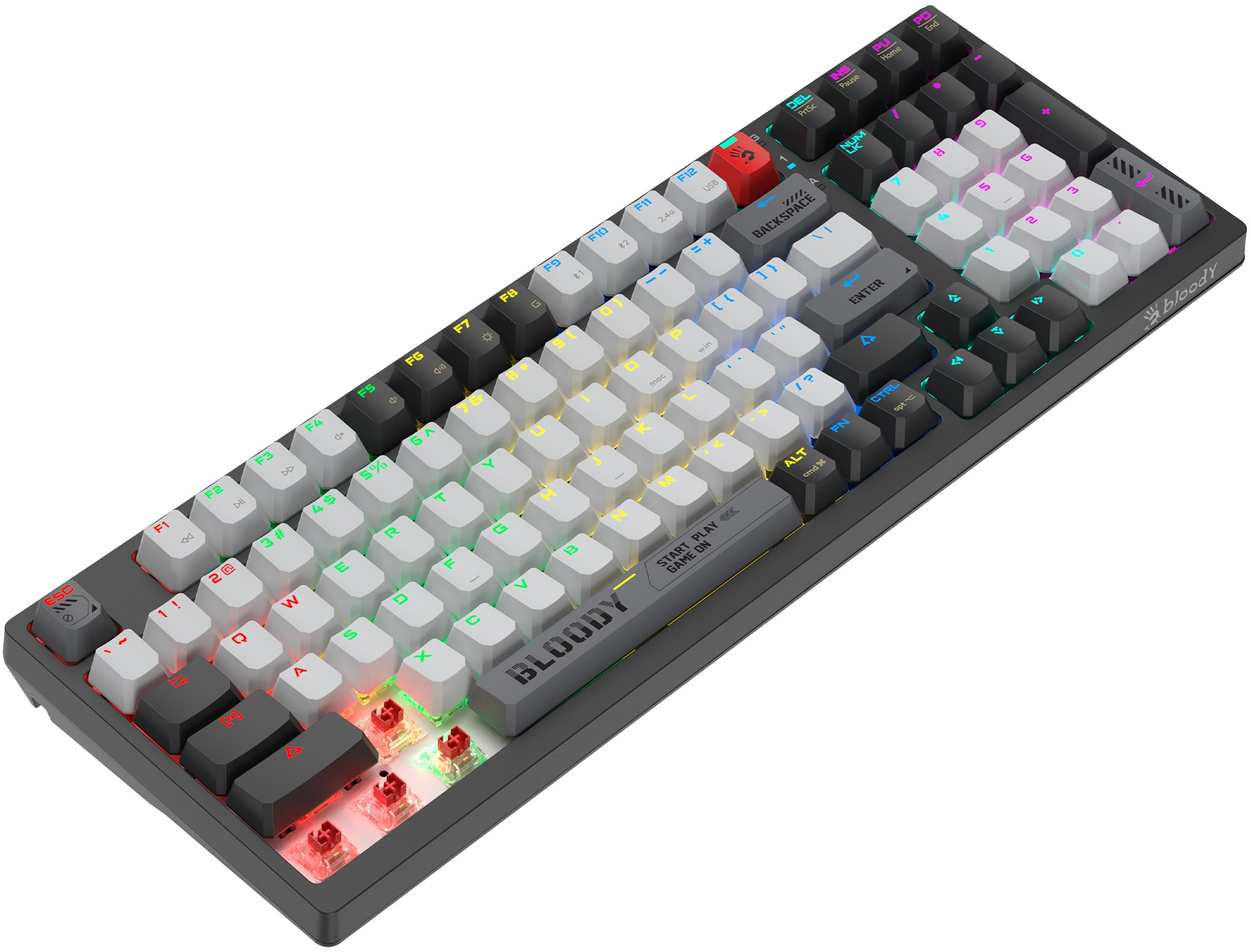 Клавиатура A4Tech Bloody WS98 механическая черный/серый USB беспроводная BT/Radio Multimedia for gam
