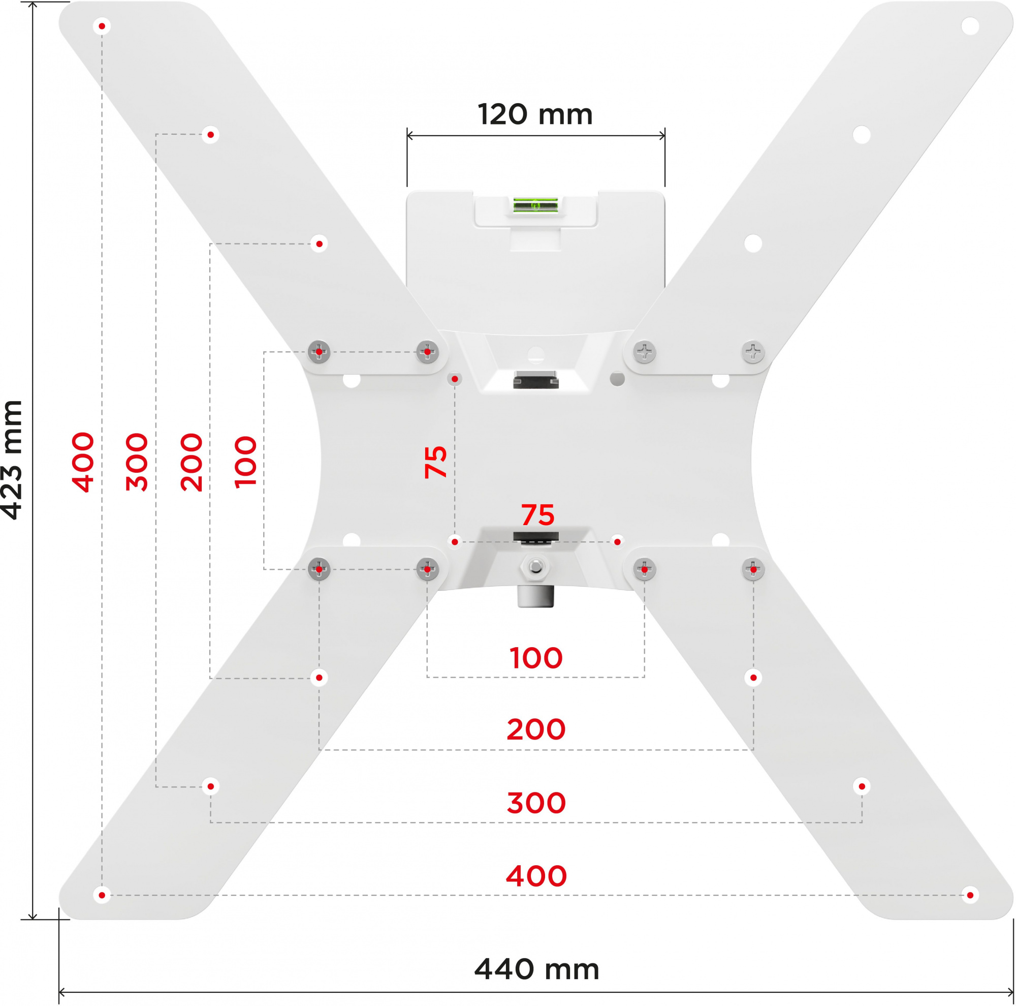 Кронштейн для телевизора Holder LCD-5520-B белый 32"-55" макс.45кг настенный поворотно-выдвижной и н