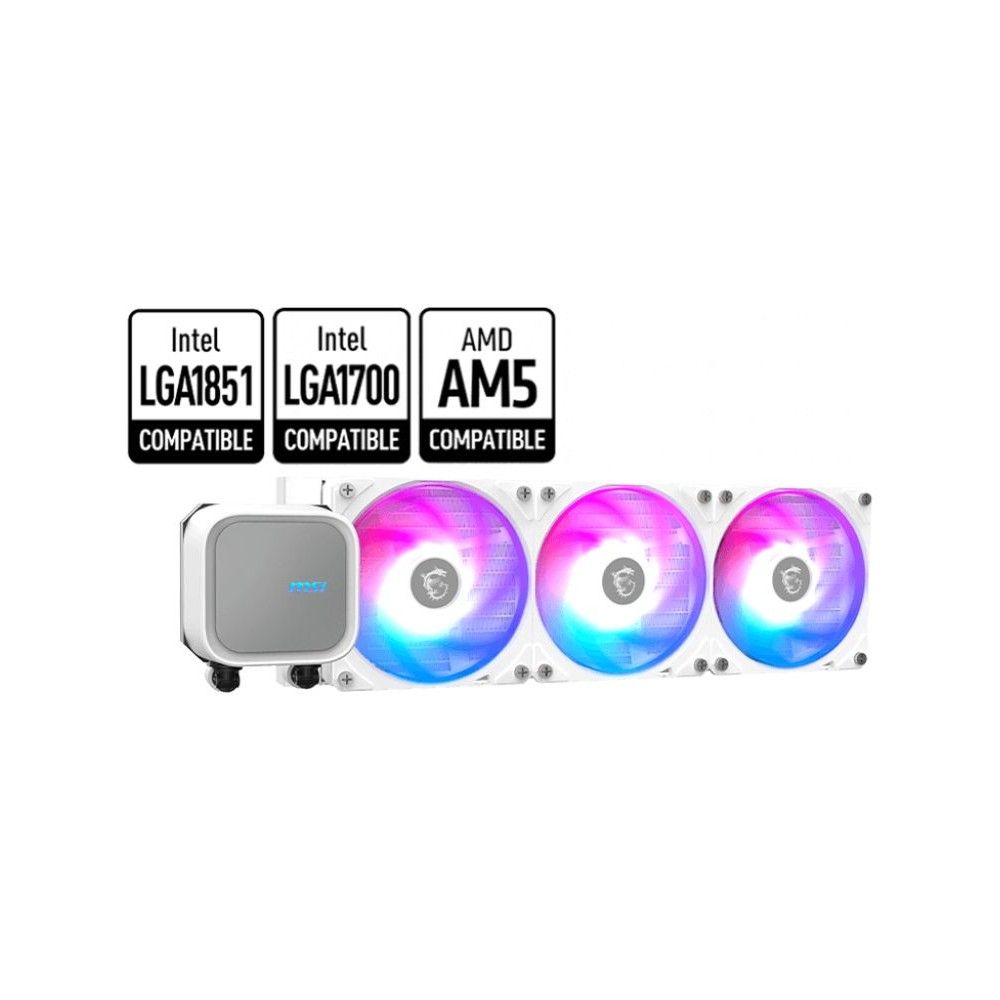 Жидкостная система охлаждения MSI MAG CORELIQUID A13 360 White 3 x ARGB Gen2 Fan, ARGB Gen2 Block, C
