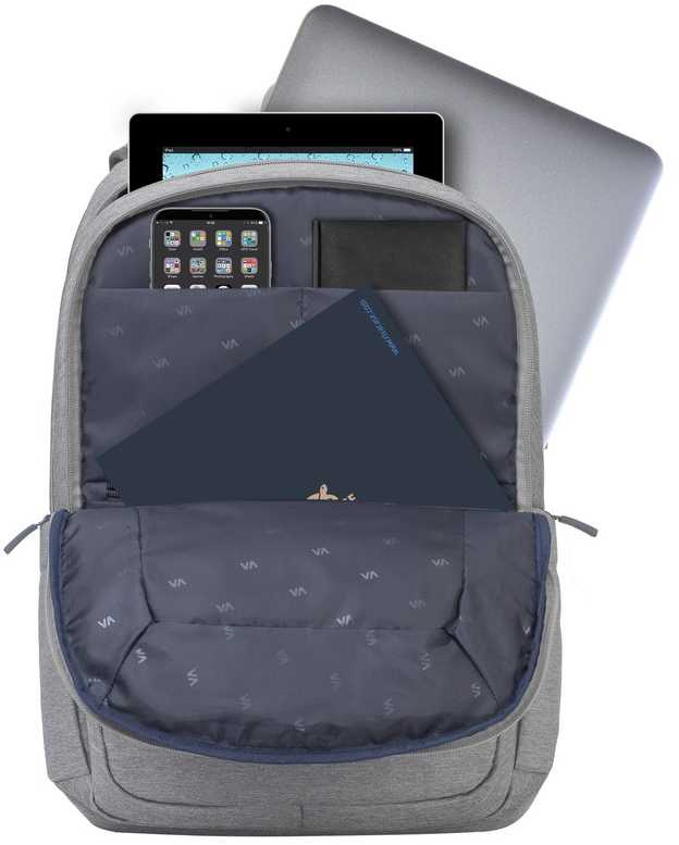Рюкзак для ноутбука 15.6" Riva 7760 серый полиэстер женский дизайн (7760 GREY)