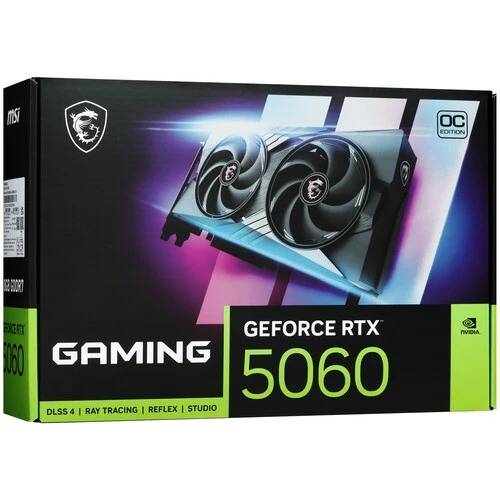 Видеокарта MSI PCI-E 5.0 RTX 5060 8G GAMING OC NVIDIA GeForce RTX 5060 8Gb 128bit GDDR7 2640/28000 H