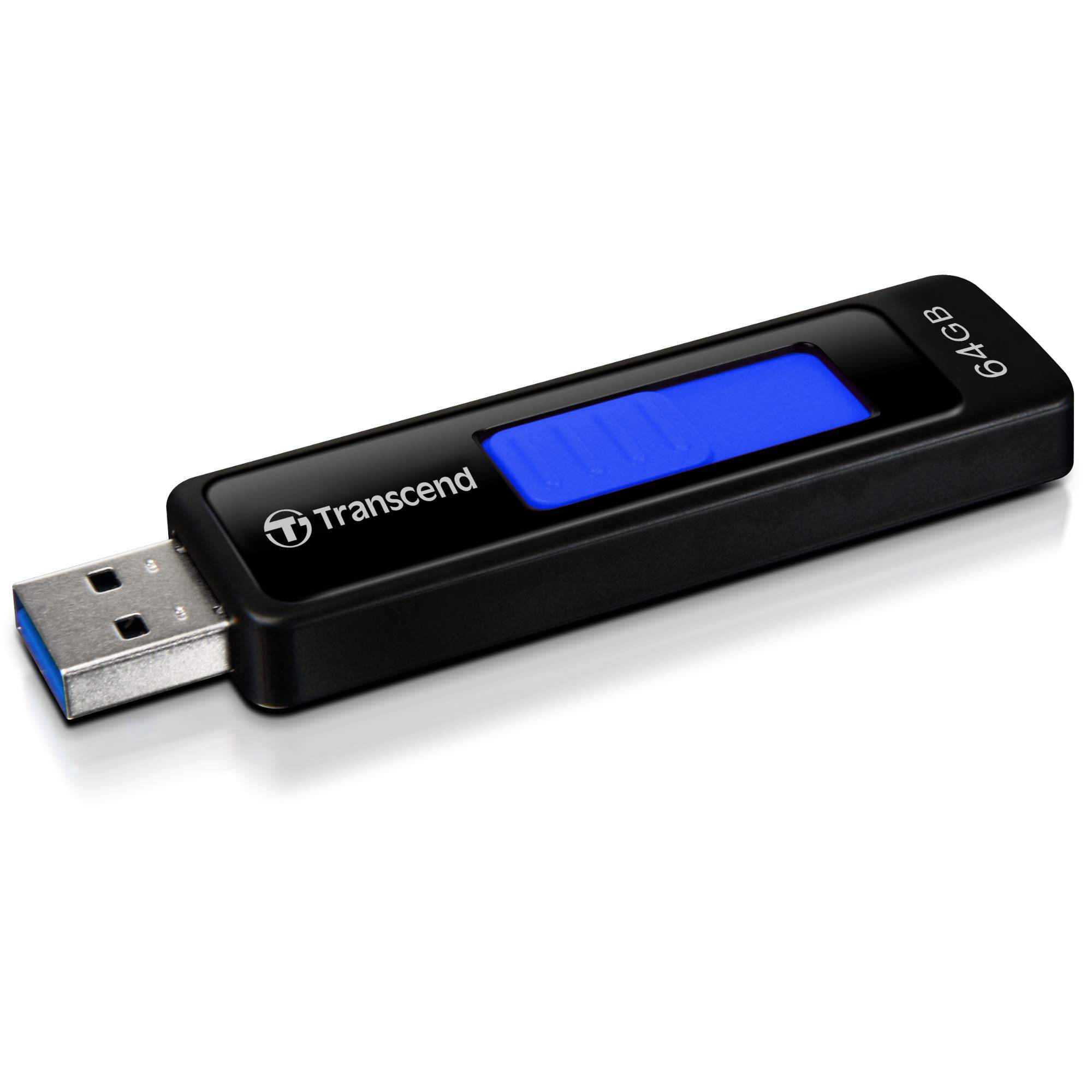 Флеш накопитель 64GB Transcend JetFlash 760, USB 3.0, Черный/Синий
