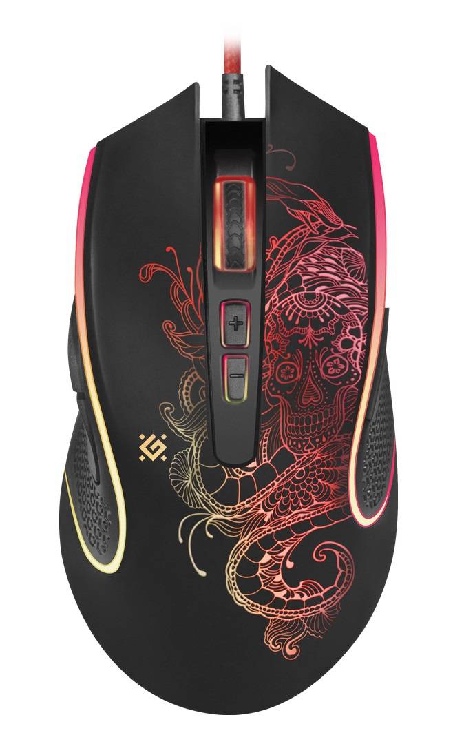 Мышь Defender Venom GM-640L черный оптическая 7200dpi USB 7but (52640)