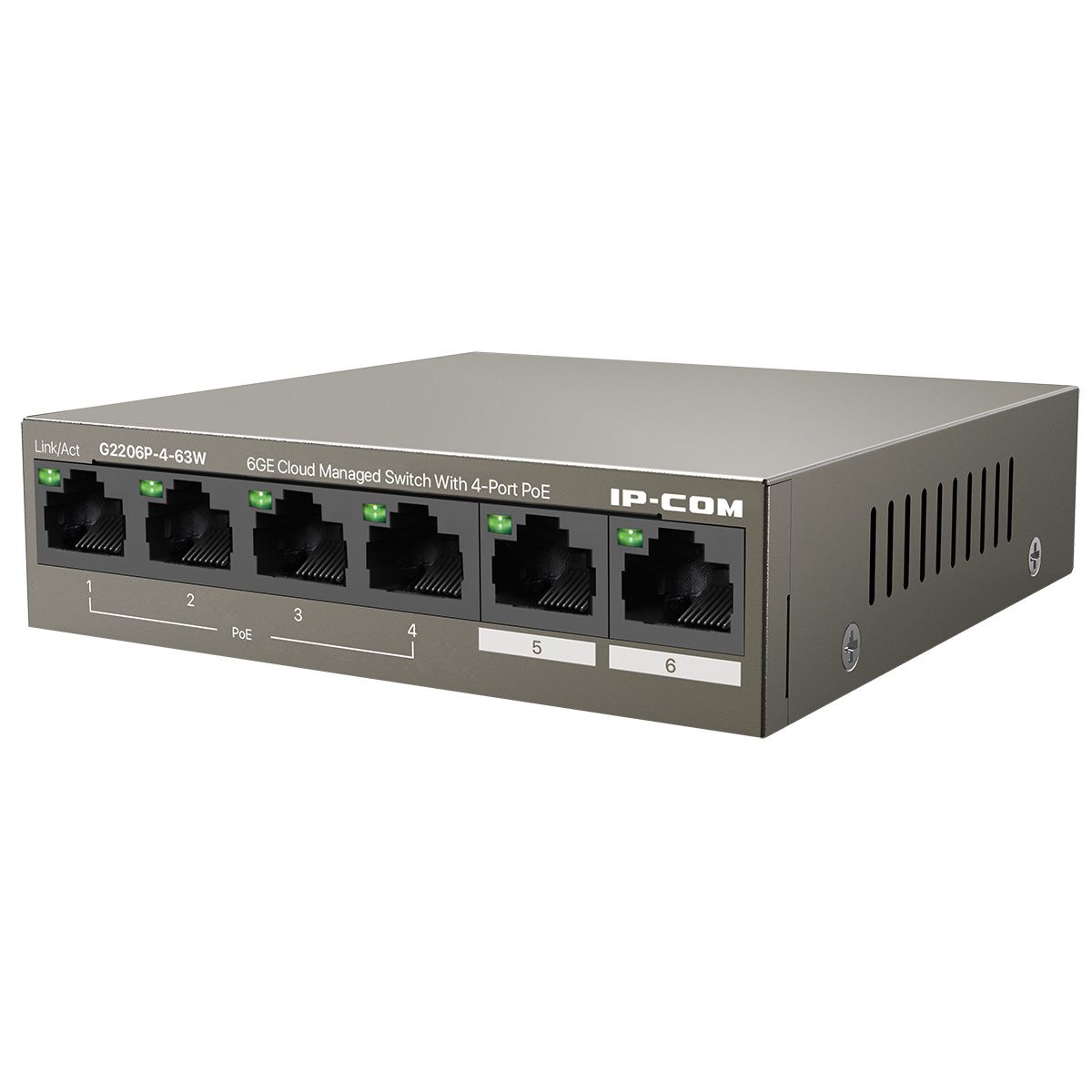 Коммутатор IP-Com G2206P-4-63W (L2) 6x1Гбит/с 4PoE 58W управляемый