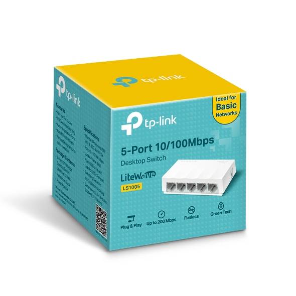 Коммутатор TP-Link LS1005 (L2) 5x100Мбит/с неуправляемый