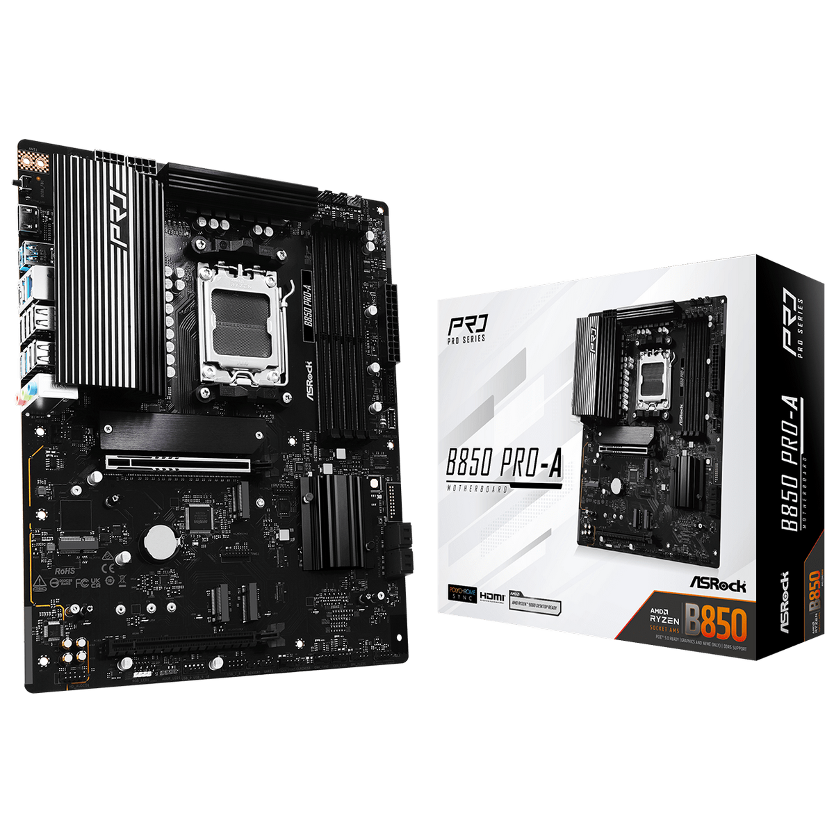 Материнская плата Asrock B850 PRO-A Socket AM5 AMD B850 4xDDR5 ATX AC`97 8ch(7.1) 2.5Gg RAID+HDMI