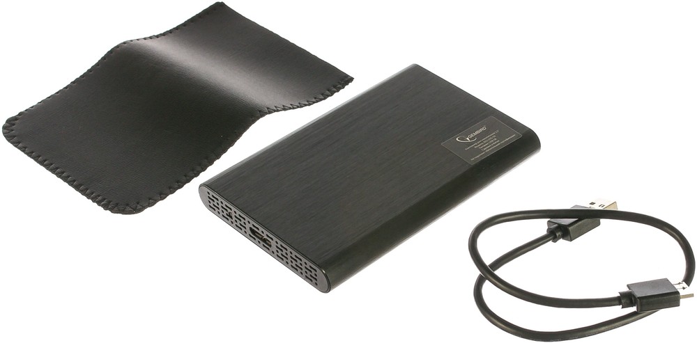 Gembird EE2-U3S-50 Внешний корпус 2.5" чёрный, USB 3.0, SATA, до 2 Тб, алюминий