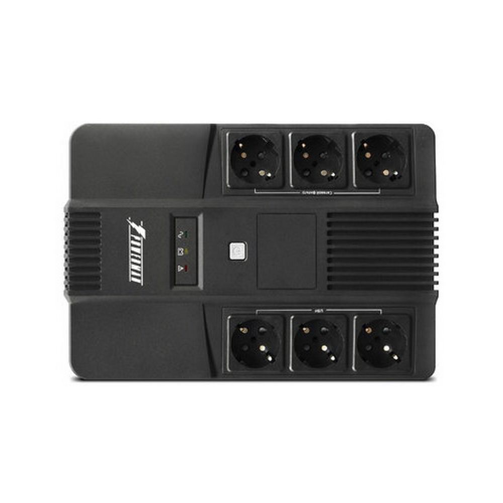 ИБП POWERMAN Brick 800 Мощность 800 ВА/480 Вт, батареи:  12 В 9 Ач - 1 шт, Розетки Shuko - 6 шт. Защ