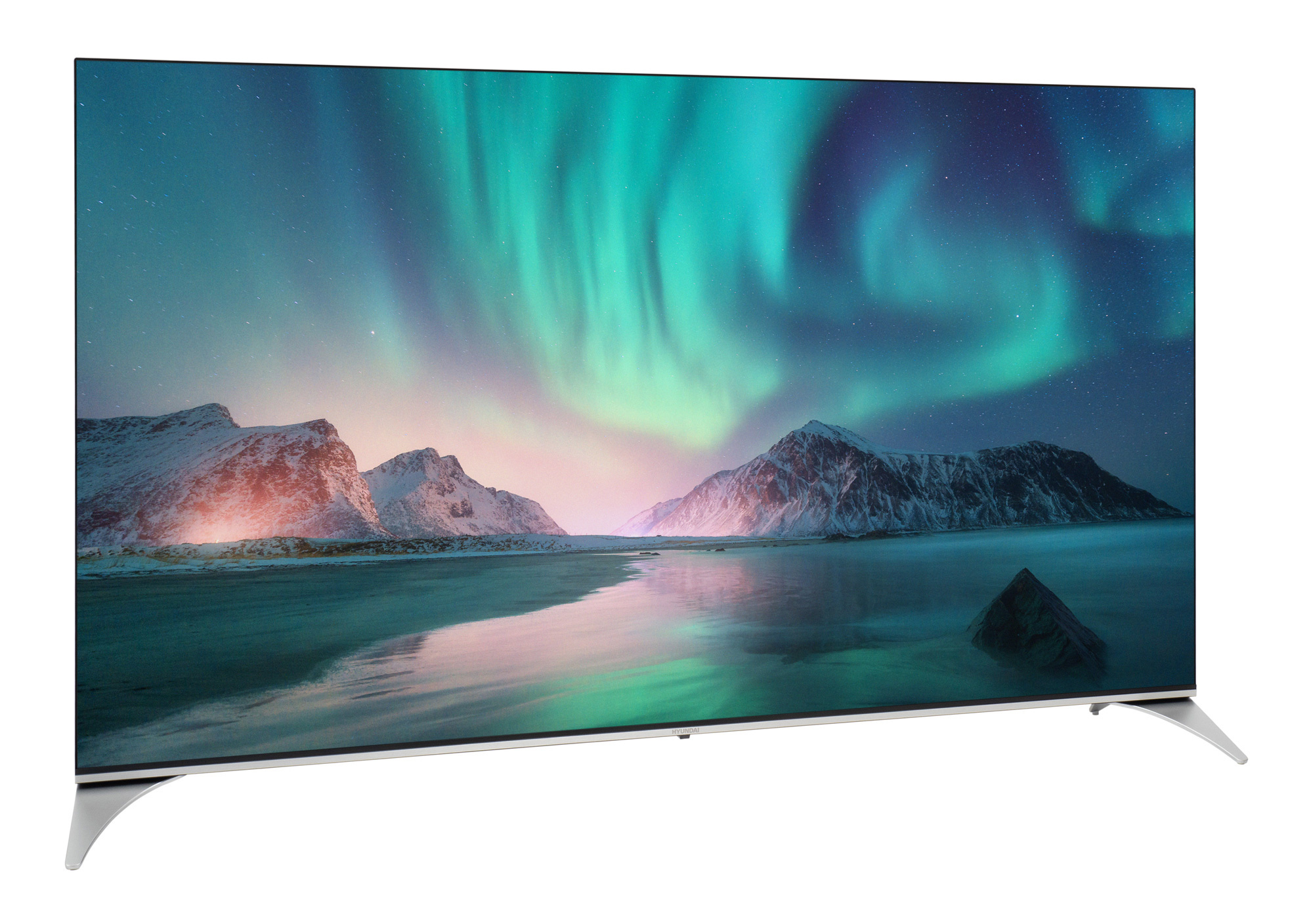 Телевизор QLED Hyundai 65" H-LED65QBU7500 Android TV Frameless черный/серебристый 4K Ultra HD 60Hz D
