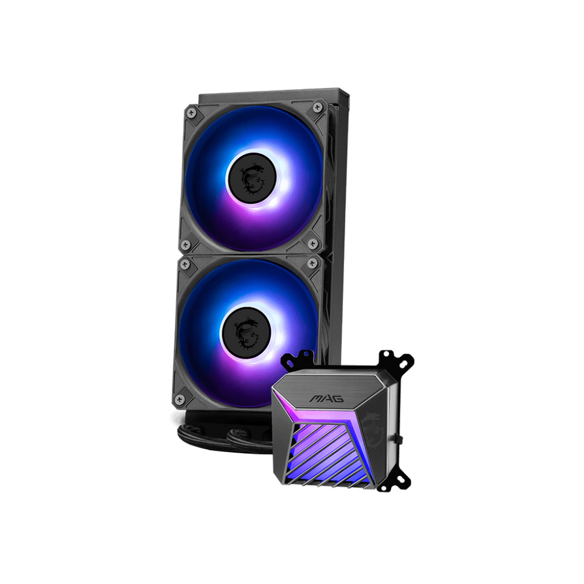 Жидкостная система охлаждения MSI MAG CORELIQUID A15 240 2x ARGB Fan, ARGB Block