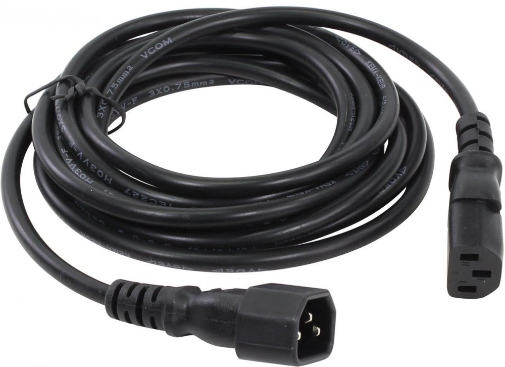 Кабель монитор - компьютер 220V (UPS -> устройство) VCOM <VDE> 3G*0.75mm (CE001-CU)1.8м