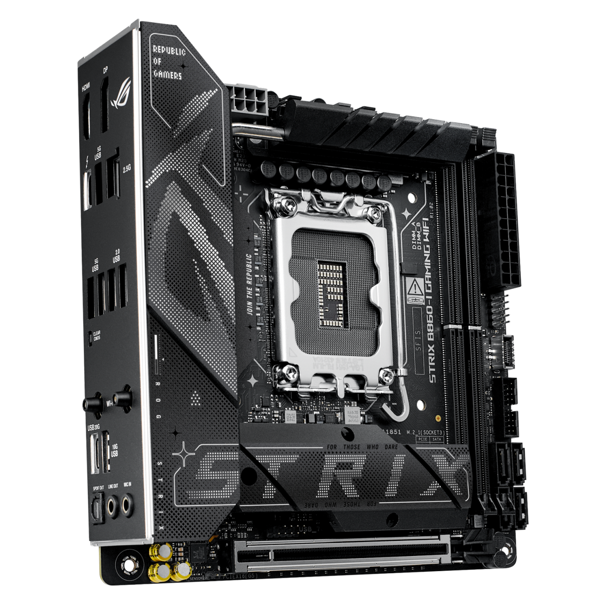 Материнская плата Asus ROG STRIX B860-I GAMING WIFI Soc-1851 Intel B860 2xDDR5 mini-ITX AC`97 8ch(7.