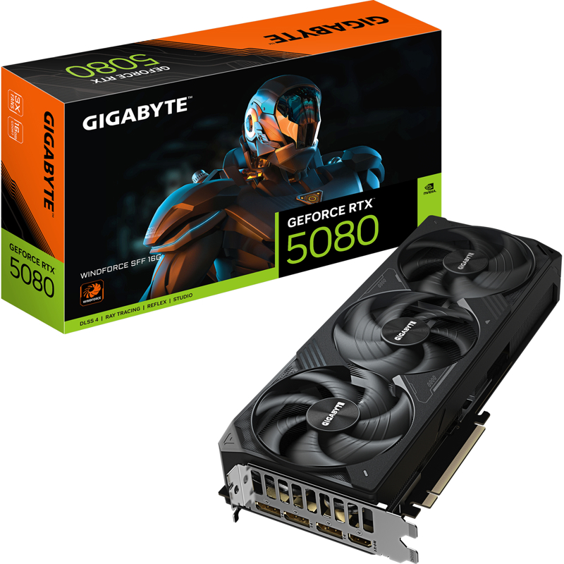 Видеокарта Gigabyte PCI-E 5.0 GV-N5080WF3-16GD 1.0 NVIDIA GeForce RTX 5080 16Gb 256bit GDDR7 2617/30