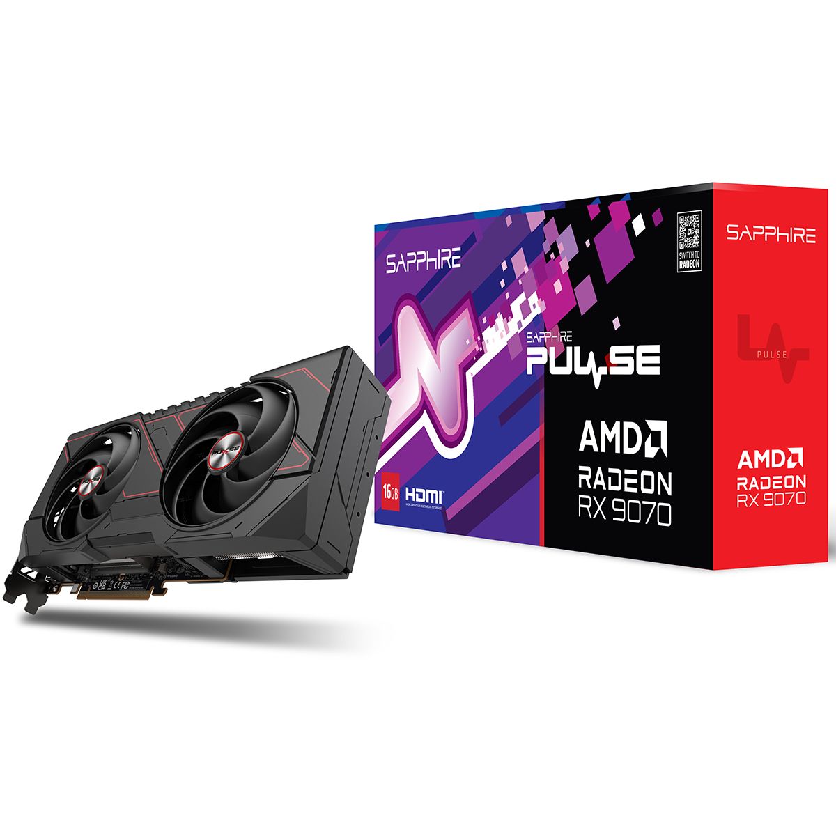 Видеокарта Sapphire PCI-E 5.0 11349-03-20G PULSE AMD RADEON RX 9070 GAMING 16GB DUAL AMD Radeon RX 9