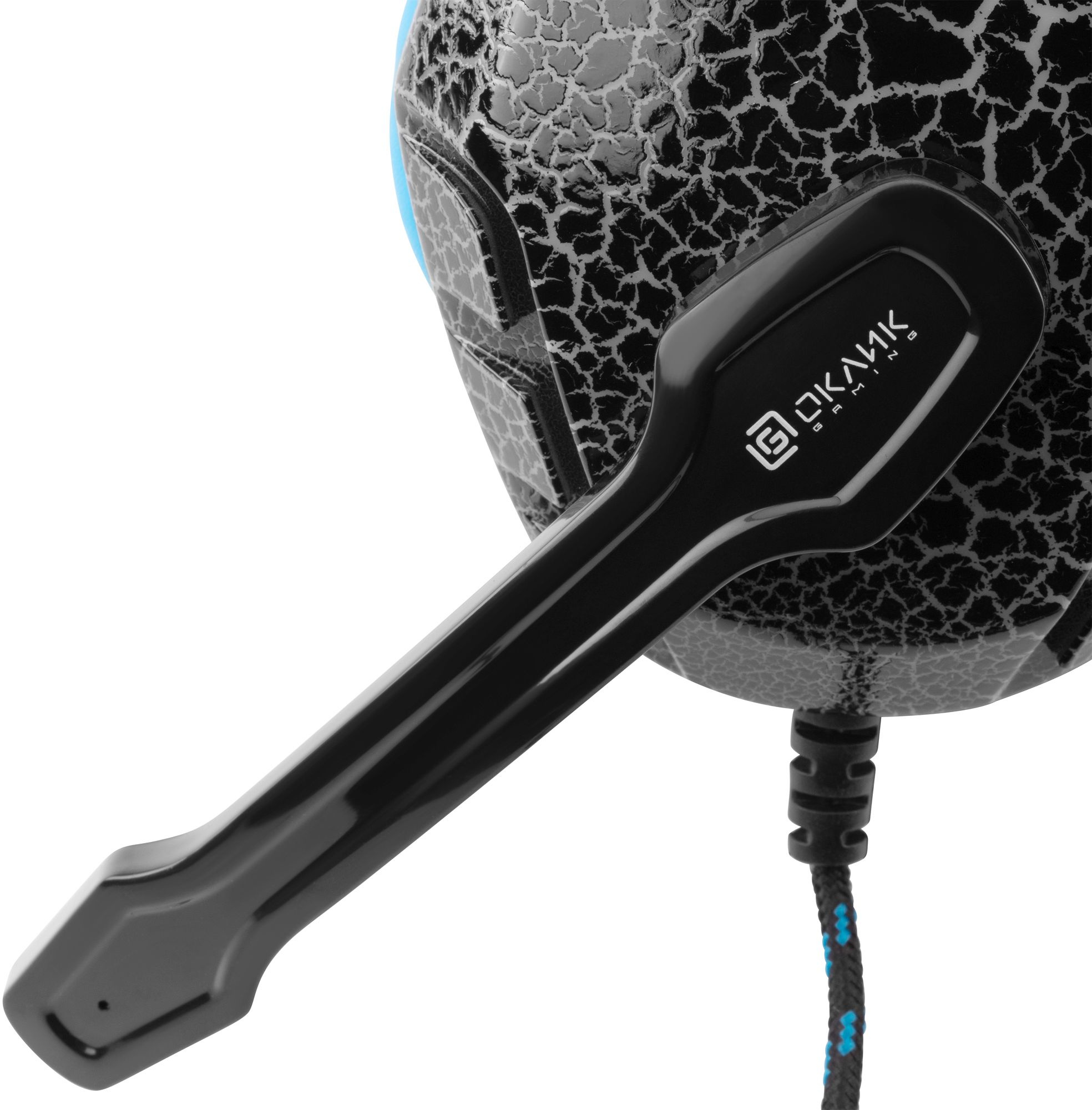 Наушники с микрофоном Оклик HS-L400G ZEUS черный/синий 2.2м мониторные оголовье (359480)