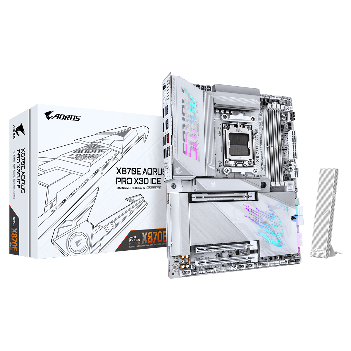 Материнская плата Gigabyte X870E AORUS PRO X3D ICE Socket AM5 AMD X870E 4xDDR5 ATX AC`97 8ch(7.1) 5G