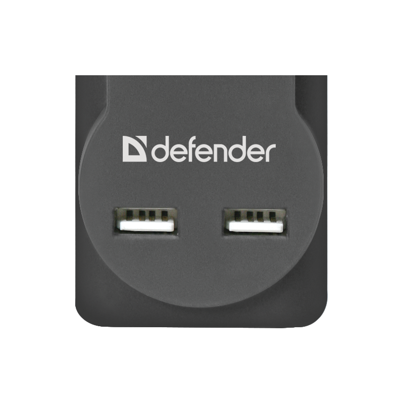 Сетевой фильтр Defender DFS 753 3м (5 розеток) черный (коробка)