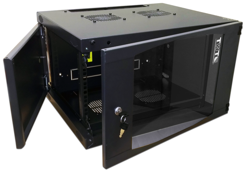 Шкаф Шкаф настенный Next, 9U 550x600, стеклянная дверь, черный