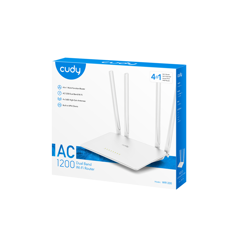 Роутер беспроводной Cudy WR1200 AC1200 10/100BASE-TX белый