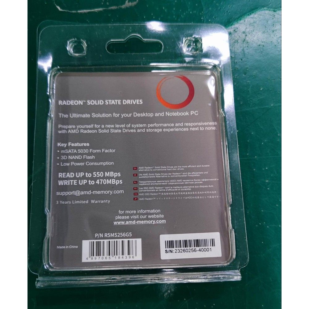 Накопитель SSD AMD SATA 256GB R5MS256G5 Radeon R5 mSATA