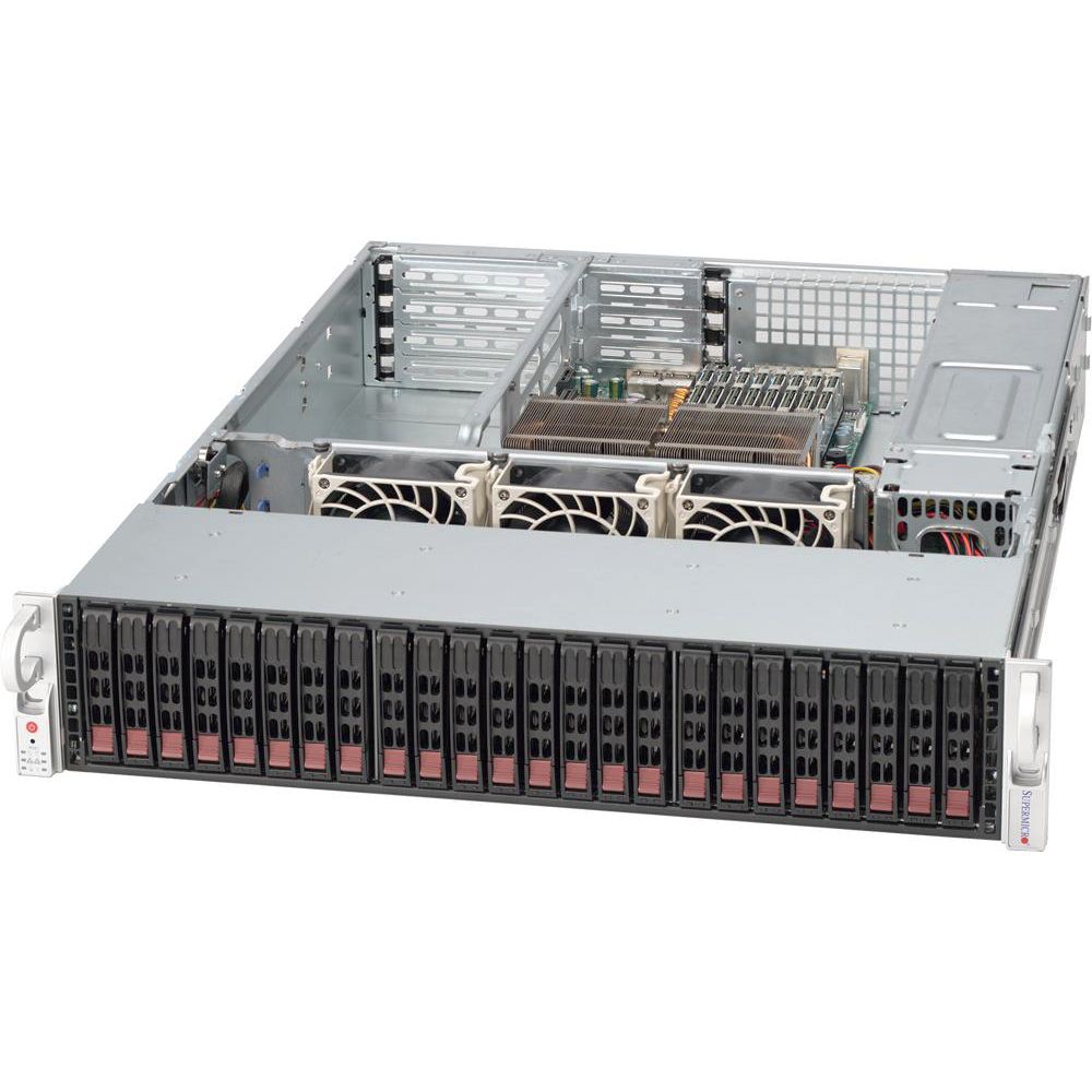 Корпус SuperMicro CSE-216BE1C4-R1K23LPB 2U, LP, 20x 2.5-inch SAS3/SATA3 HDD/SSD and 4x NVMe/SAS3/SAT