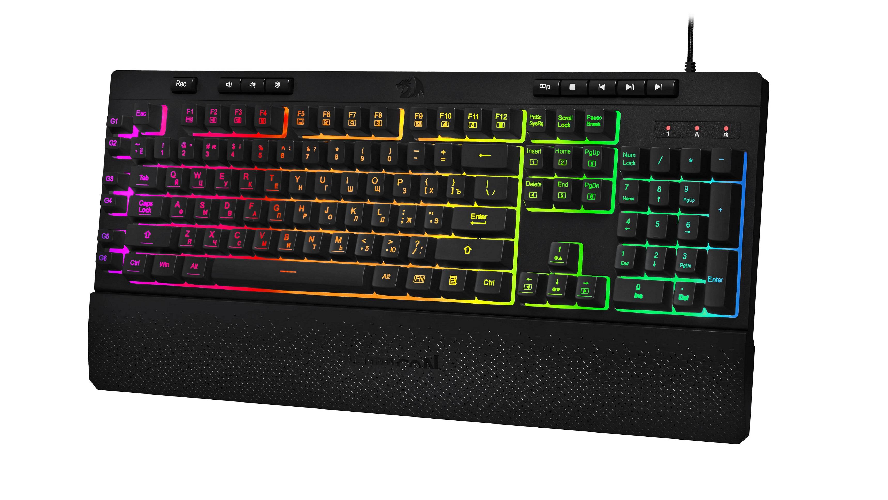 Redragon Игровая клавиатура проводная Shiva RU,RGB,26 anti-ghost,мембран.