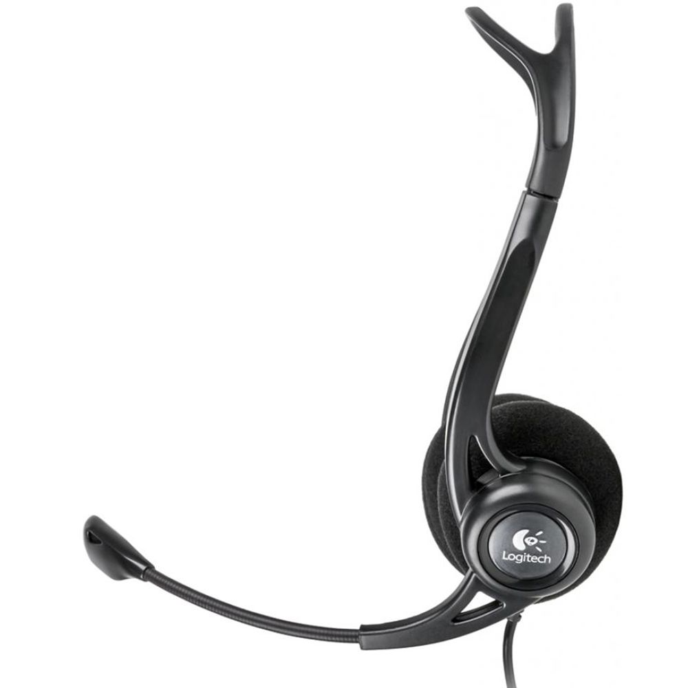 Наушники с микрофоном Logitech 960 черный 2.4м накладные USB оголовье (981-000100)
