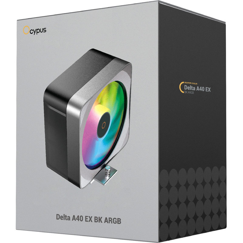 Кулер для процессора Ocypus Delta A40 EX BK ARGB (200W, 4-pin PWM, 157mm, Al/Cu, 4x6mm, ARGB, 1x120m