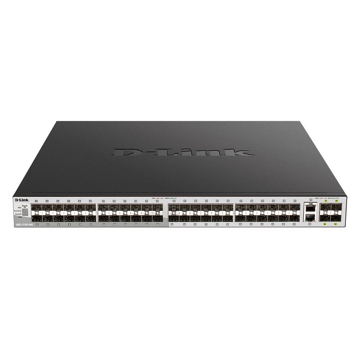 Коммутатор D-Link DGS-3130-54S/B1A (L3) 2x10Гбит/с 48SFP 4SFP+ управляемый