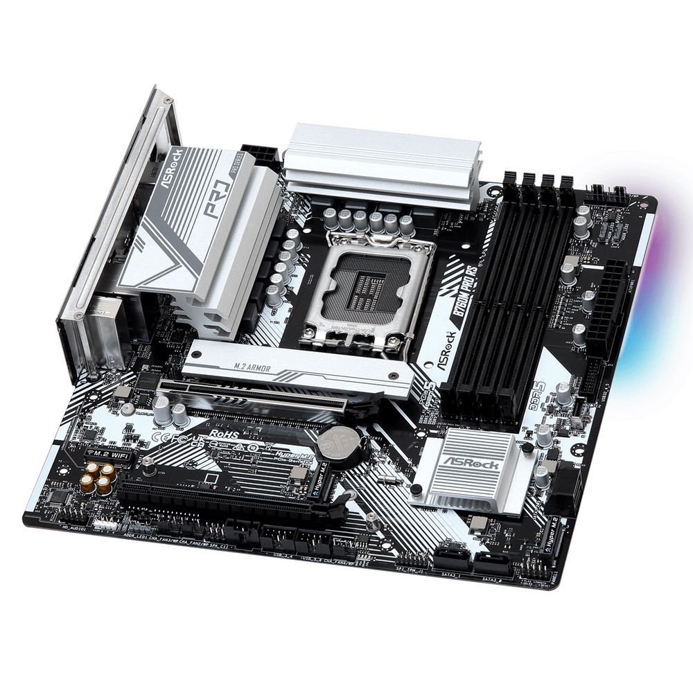 Материнская плата Asrock B760M PRO RS Soc-1700 Intel B760 4xDDR5 mATX AC`97 8ch(7.1) 2.5Gg RAID+HDMI