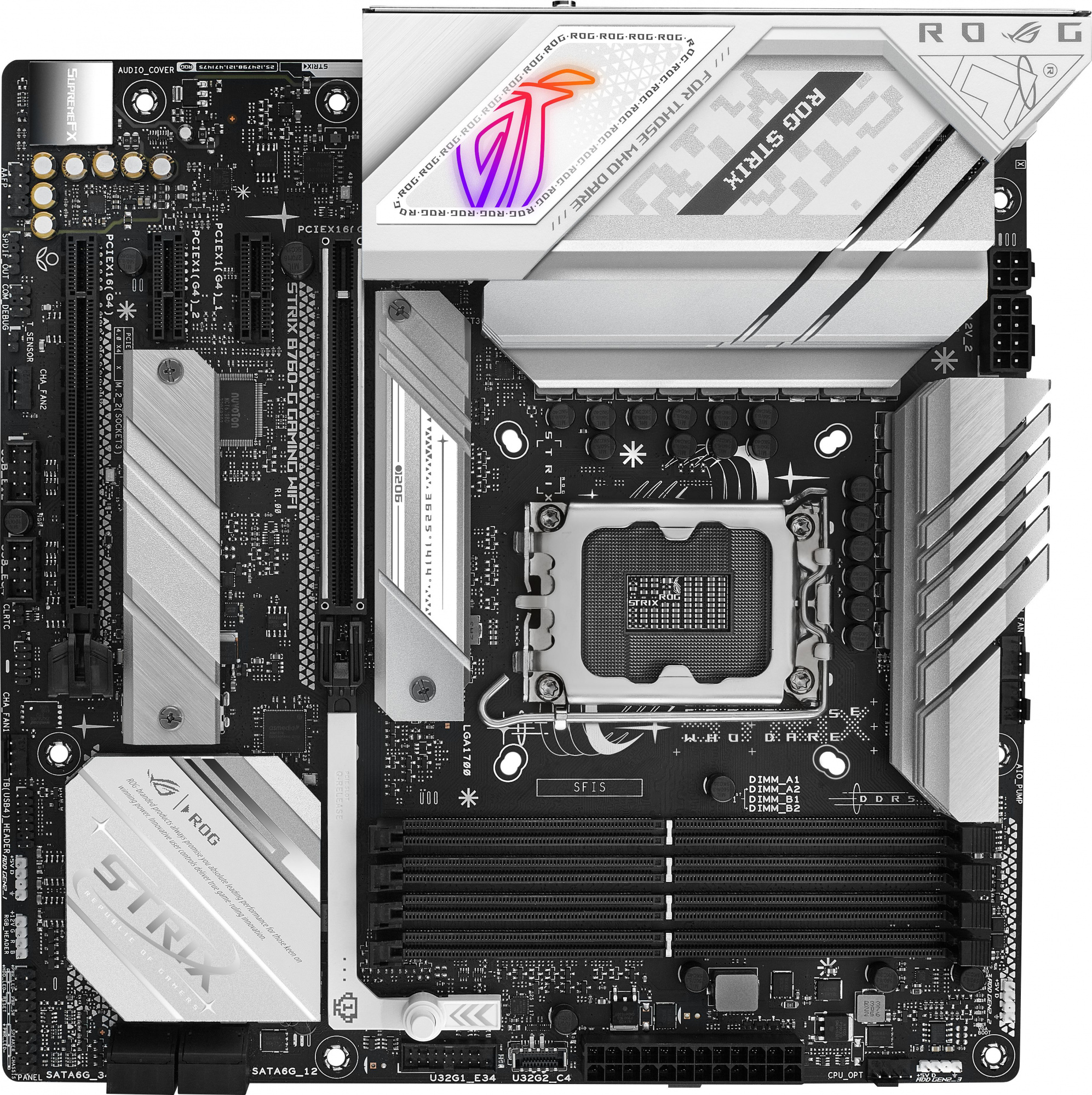 Материнская плата Asus ROG STRIX B760-G GAMING WIFI Soc-1700 Intel B760 4xDDR5 mATX AC`97 8ch(7.1) 2