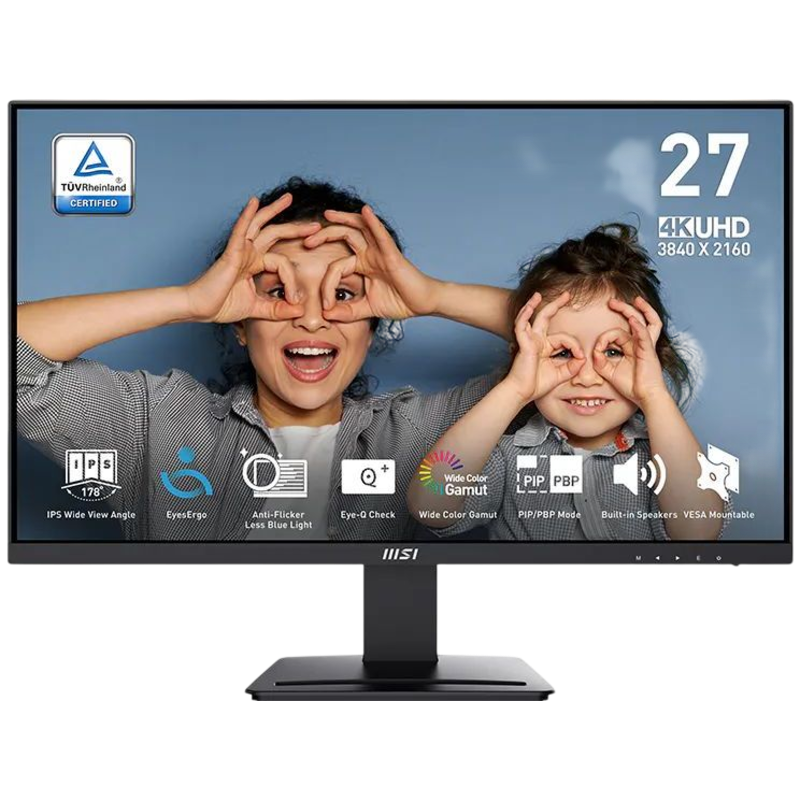 Монитор 27" MSI PRO MP273U Black (IPS, 3840x2160, HDMI+HDMI+DP, 4 ms, 178°/178°, 300 cd/m, 1000