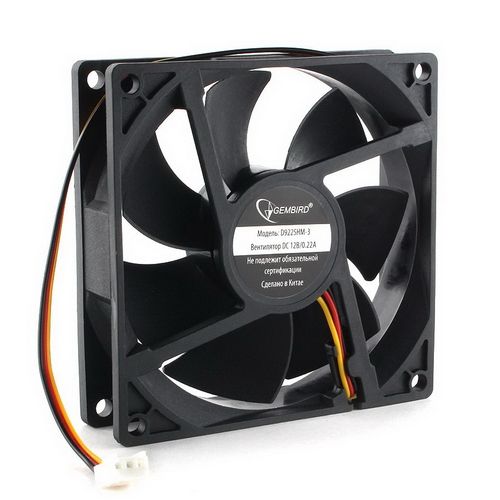 Gembird Вентилятор 92x92x25 гидродинамический, 3 pin, провод 30 см (D9225HM-3)